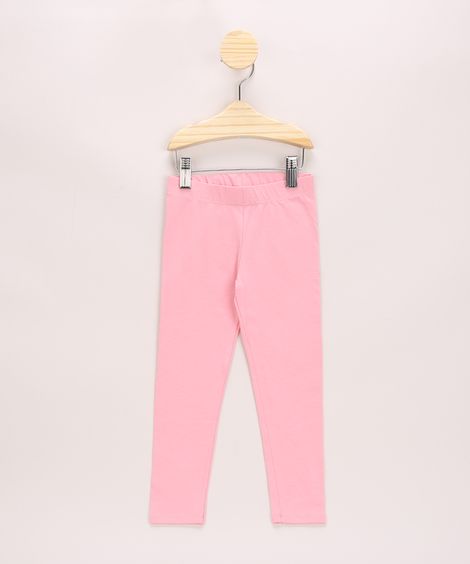 Calça Legging Infantil Básica Rosa