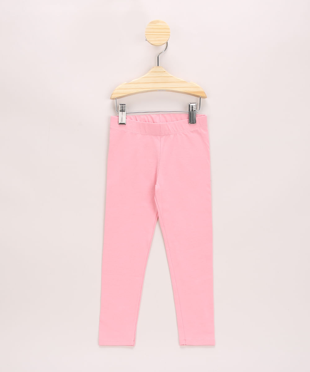 calça legging infantil básica rosa - C&A