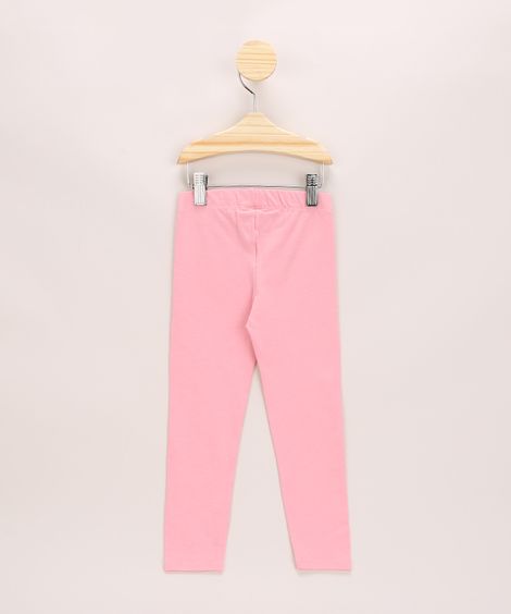 Calça Legging Infantil Básica Rosa