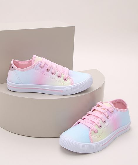 Tênis Infantil Tie Dye Palomino Estampado Azul Claro