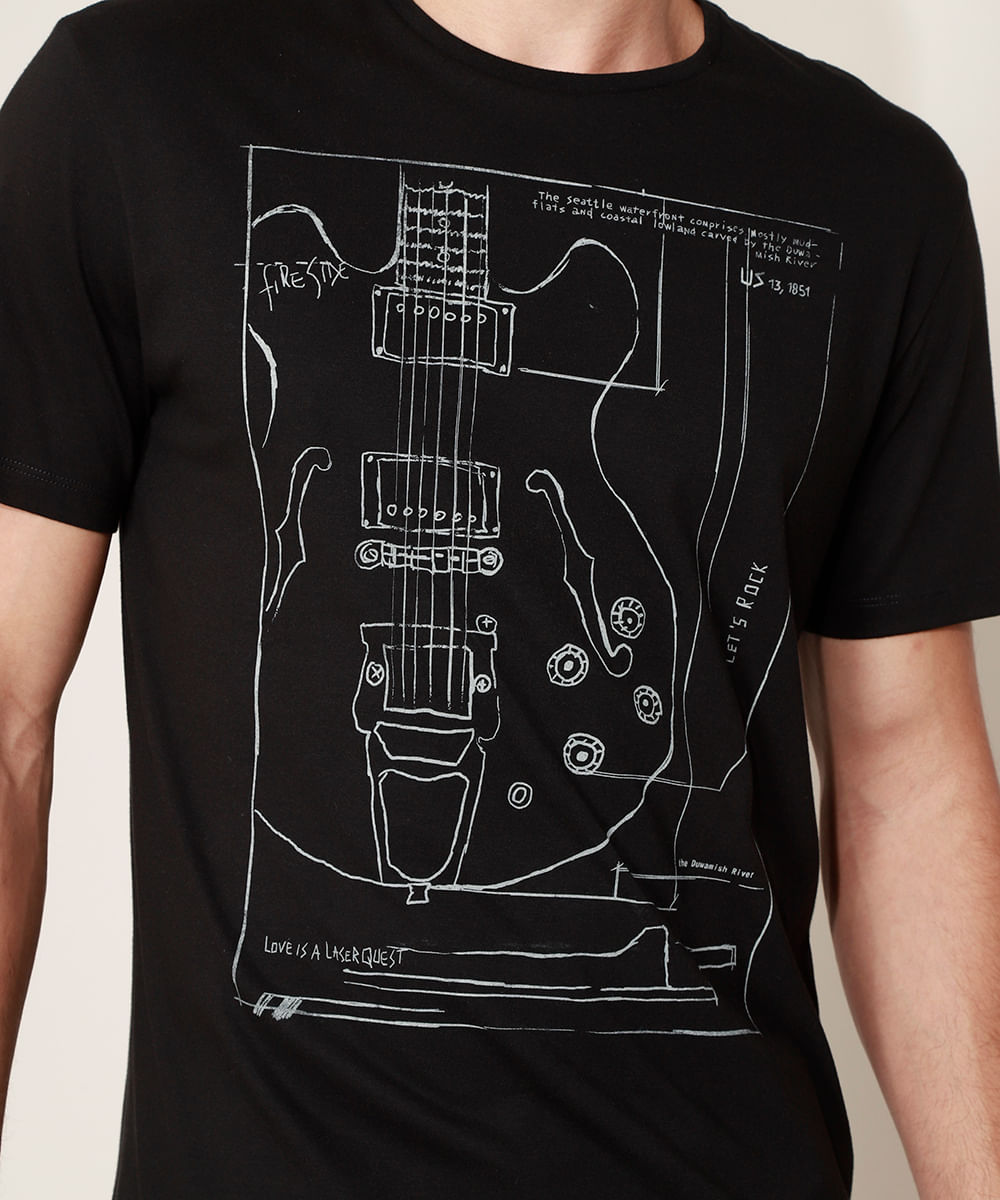 camiseta com guitarra