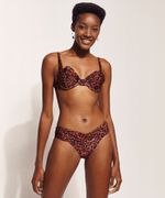 C&A BR Sutiã Push Up Estampado Animal Print de Onça com Bojo e Aro