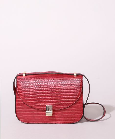 Bolsa Feminina Transversal Pequena Texturizada Vinho