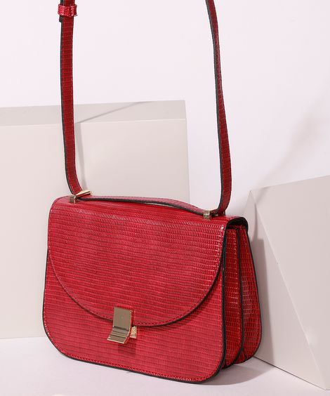 Bolsa Feminina Transversal Pequena Texturizada Vinho