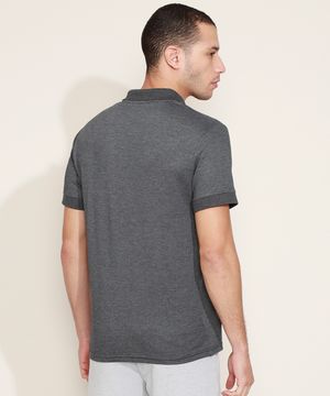 polo comfort básica de piquet - cinza mescla escuro