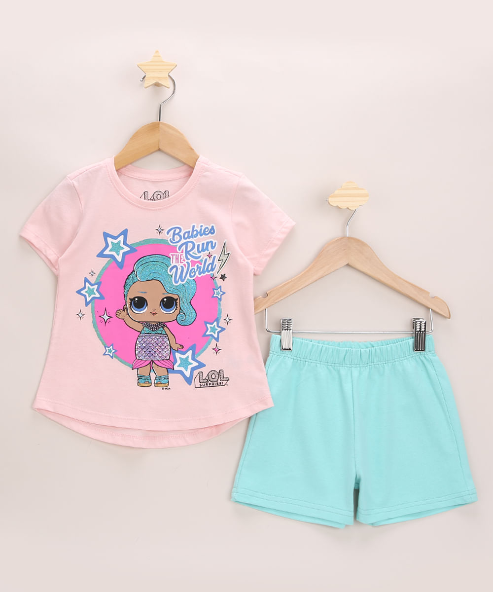 Conjunto-Infantil-LOL-Surprise-de-Blusa-com-Brilho-Manga-Curta-Rosa---Short-Rosa-9967713-Rosa_1