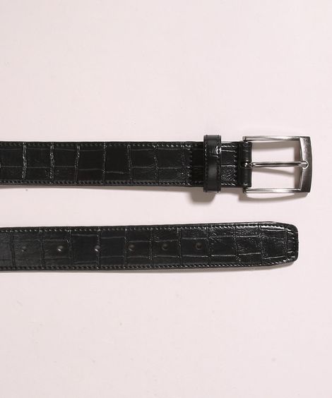 Cinto Masculino Texturizado Croco Preto