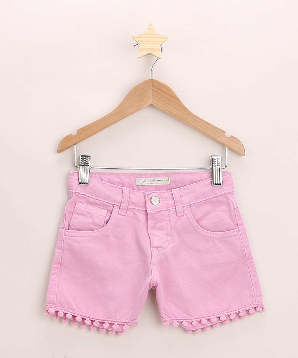 Short-de-Sarja-Infantil-com-Pompons-e-Bolsos-Rosa-9965936-Rosa_1