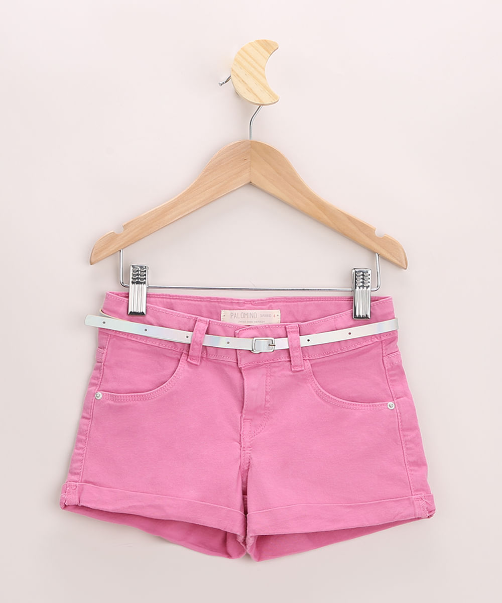 Short-de-Sarja-Infantil-com-Barra-Dobrado-e-Cinto-Rosa-9965667-Rosa_1
