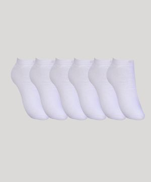 Kit de 6 Meias Masculinas Invisíveis Esportivas Ace Branco
