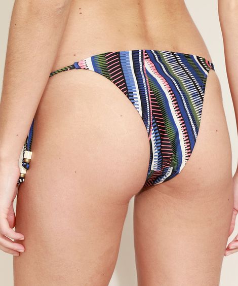 Biquíni Calcinha Tanga Estampada com Proteção UV50+ Multicor