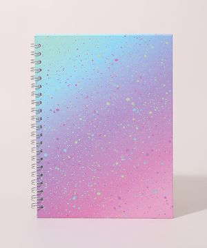 Caderno Capa Dura Espiral Estampado 28,5 cm X 21 cm Multicor