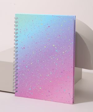 Caderno Capa Dura Espiral Estampado 28,5 cm X 21 cm Multicor