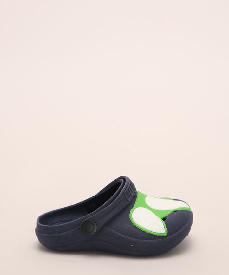 Babuche Infantil Luelua Dinossauro Azul Marinho