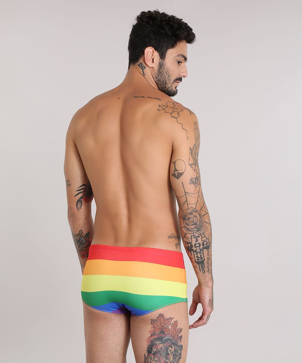 Sunga Pabllo Vittar de Carnaval Arco-Íris Multicor