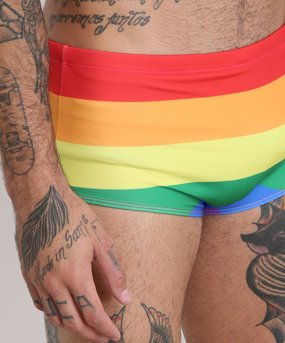 Sunga Pabllo Vittar de Carnaval Arco-Íris Multicor