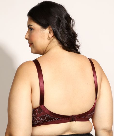 sutiã triângulo demillus plus size floral vinho