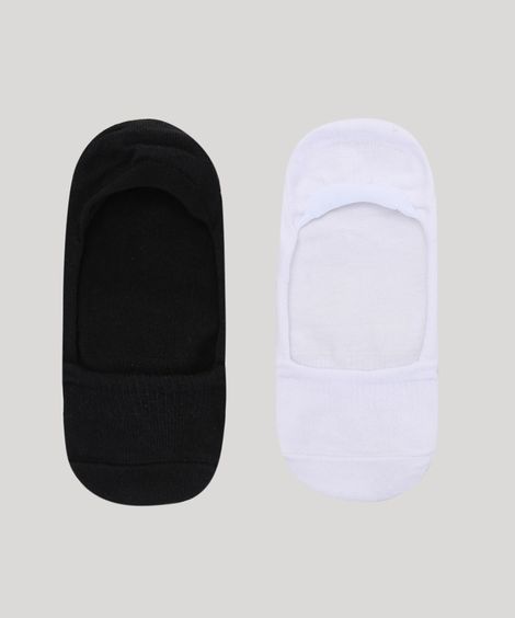 Kit de 2 Meias Femininas Invisíveis Multicor
