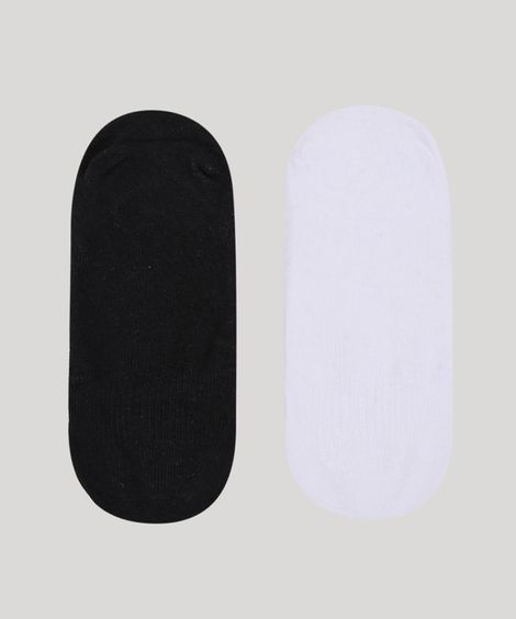 Kit de 2 Meias Femininas Invisíveis Multicor