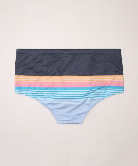 Sunga Tradicional Estampada Listrada com Cordão Proteção UV50+ Multicor