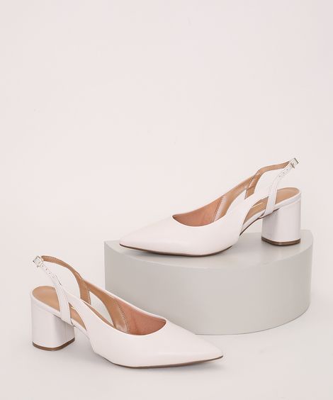 Scarpin Feminino Vizzano Bico Fino Salto Alto Bege