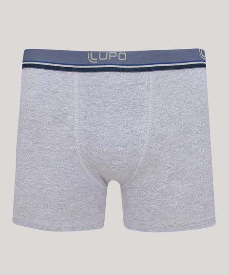 Cueca Boxer Masculina Lupo Cinza Mescla