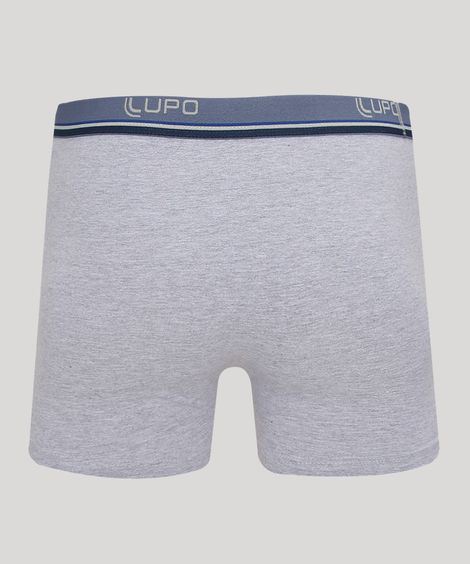 Cueca Boxer Masculina Lupo Cinza Mescla