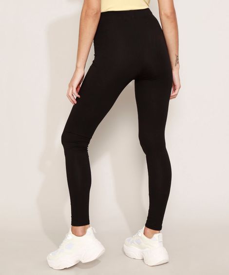 Calça Legging Feminina Básica Cintura Alta Preta