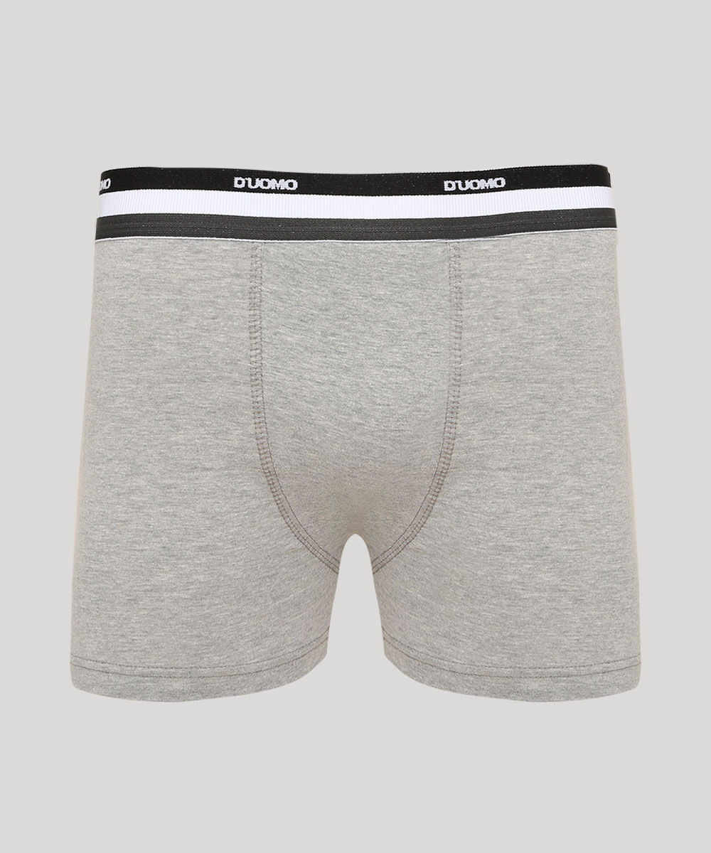 Cueca Masculina Duomo Boxer Cinza Mescla