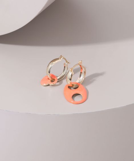 Brinco Feminino de Argola com Pingentes Dourado