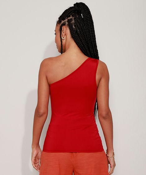 Blusa Feminina Básica Um Ombro Só Vinho