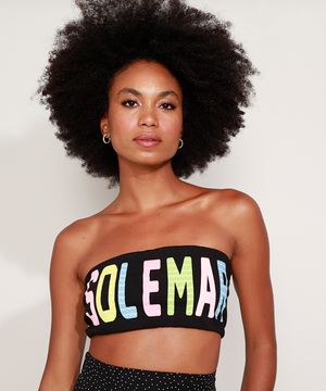 Top Faixa Feminino "Sol e Mar" Preto