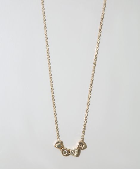 Colar Feminino de Corações Dourado