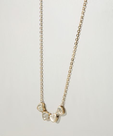 Colar Feminino de Corações Dourado