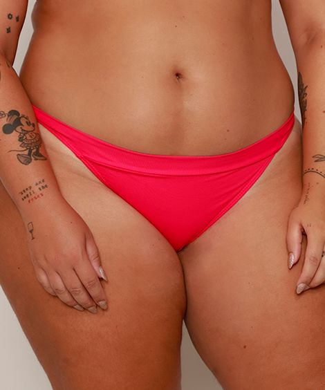 Biquíni Calcinha Plus Size Tanga com Proteção UV50+ Rosa