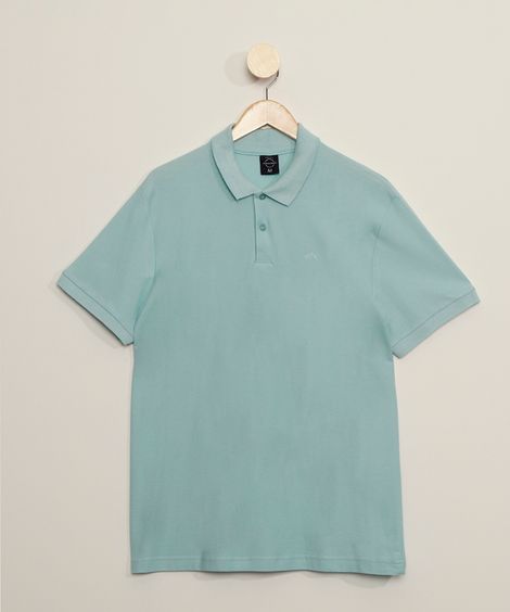 polo comfort básica de piquet - azul claro