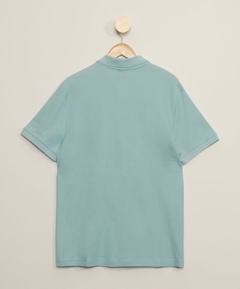 polo comfort básica de piquet - azul claro