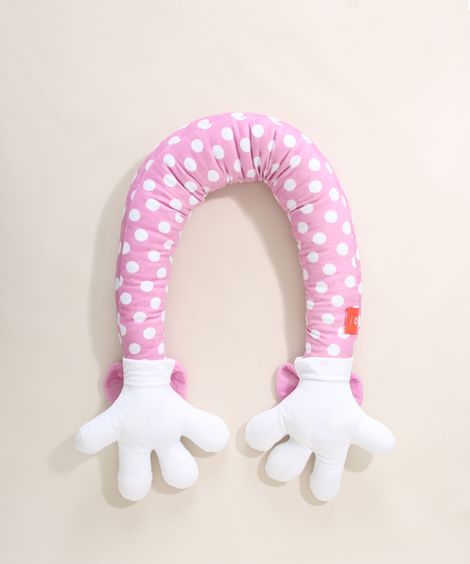 Apoio de Pescoço Braço Estampado Poá Rosa