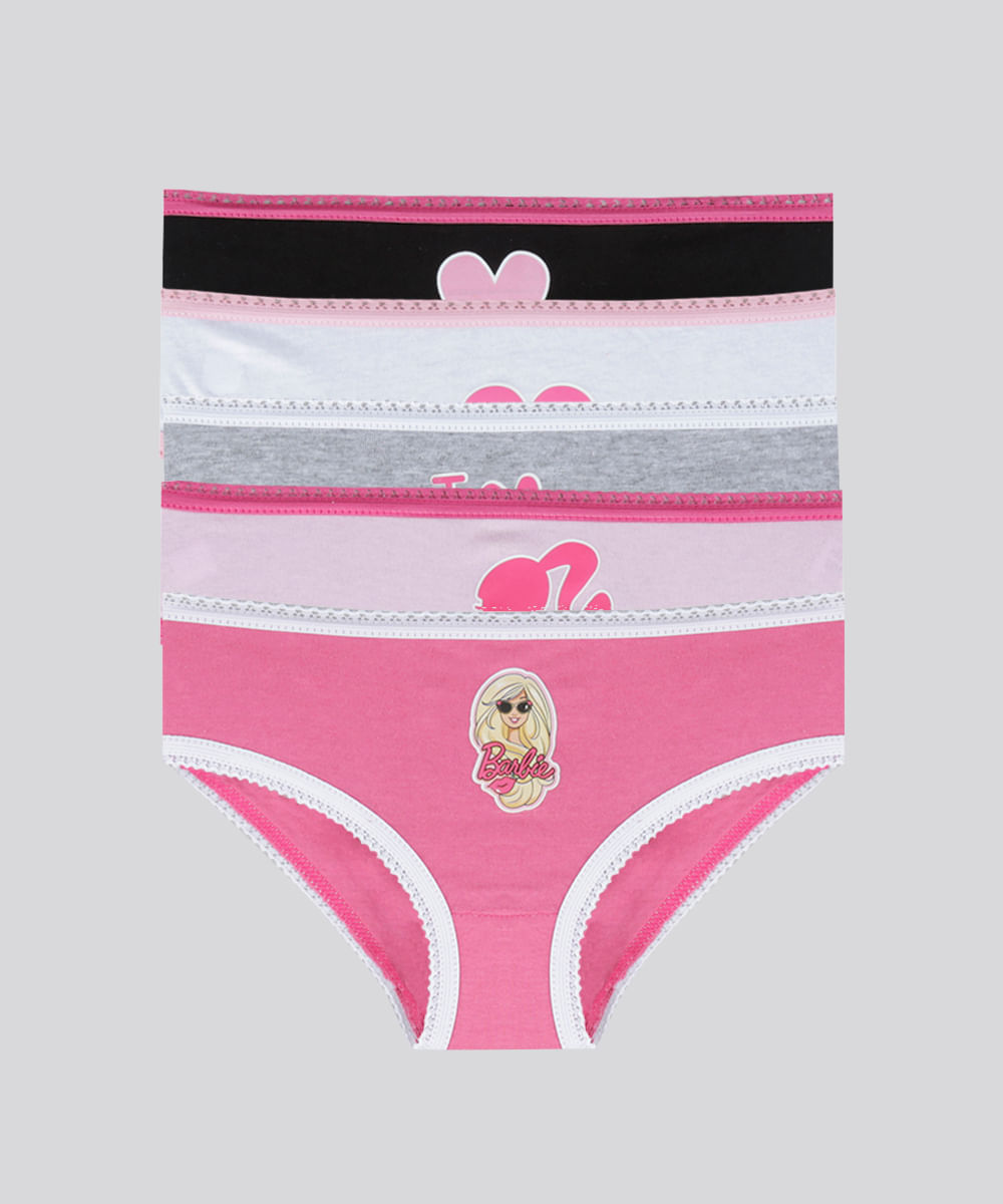 Kit-de-5-Calcinhas-Barbie-Multicor-8750808-Multicor_1