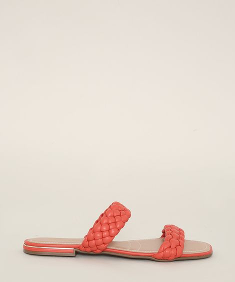 rasteirinha tira trançada oneself rosa