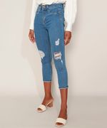 Calca-Jeans-Feminina-Sawary-Cropped-Super-Lipo-Cintura-Alta-Destroyed-com-Barra-Dobrada-Azul-Medio-9980180-Azul_Medio_1