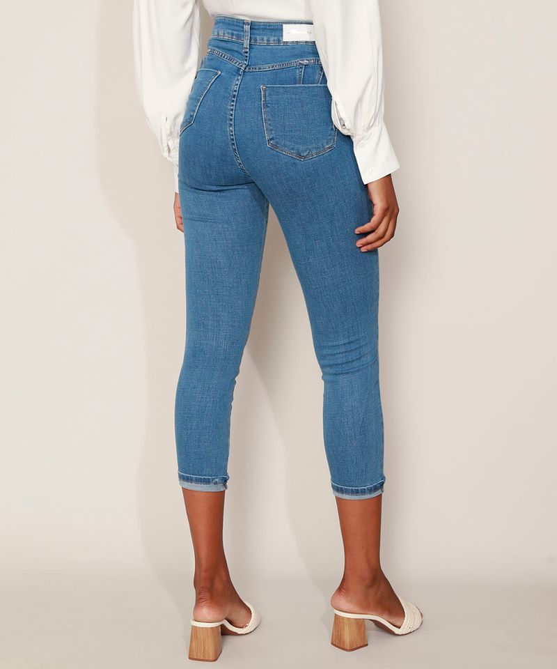 Calca-Jeans-Feminina-Sawary-Cropped-Super-Lipo-Cintura-Alta-Destroyed-com-Barra-Dobrada-Azul-Medio-9980180-Azul_Medio_2