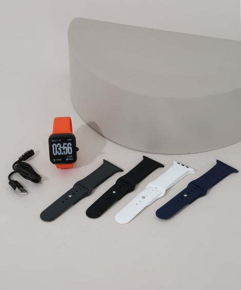 Kit de Relógio Smartwatch Philiph London Masculino + Pulseiras - 17018419M Preto