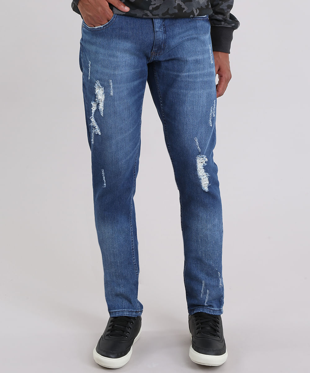 Calca-Jeans-Slim-Destroyed-Azul-medio-8938385-Azul_Medio_1