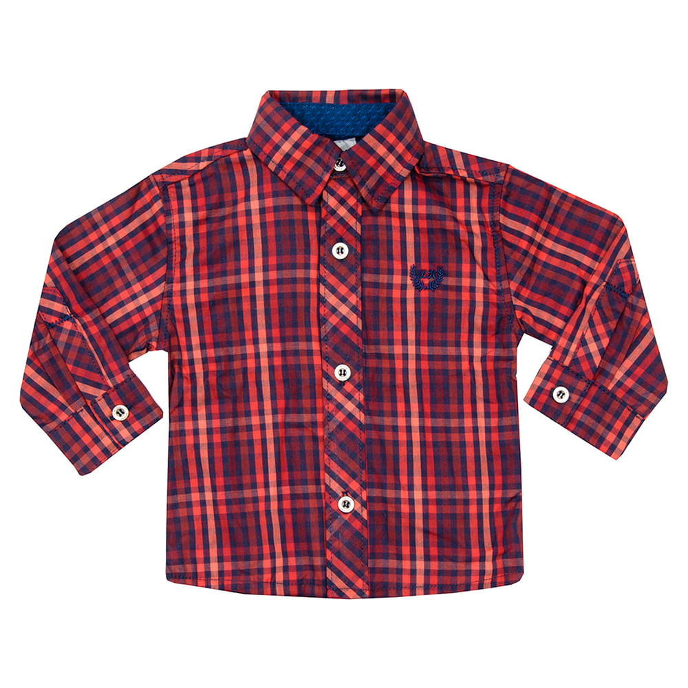 Camisa Look Jeans Manga Longa Xadrez  Bebê Vermelha é boa?