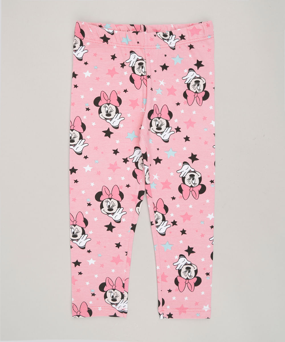 Calca-Legging-Infantil-Estampada-Minnie-em-Algodao---Sustentavel-Rosa-9046984-Rosa_1