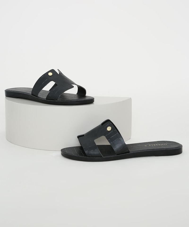 Rasteirinha-Feminina-Slide-Oneself-Texturizada-Croco-com-Recortes-Preta-9983897-Preto_1