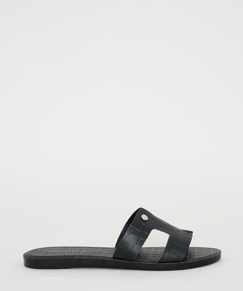 Rasteirinha-Feminina-Slide-Oneself-Texturizada-Croco-com-Recortes-Preta-9983897-Preto_2