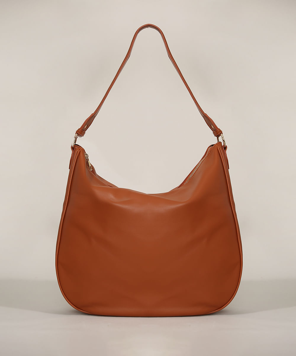 Bolsa feminino <em>hobo</em> grande caramelo, da C&A