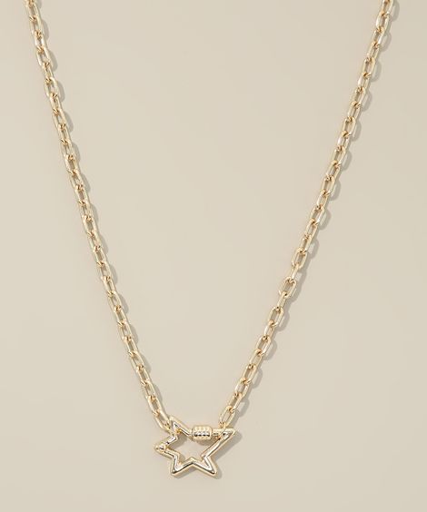 Colar Feminino com Pingente de Estrela Dourado